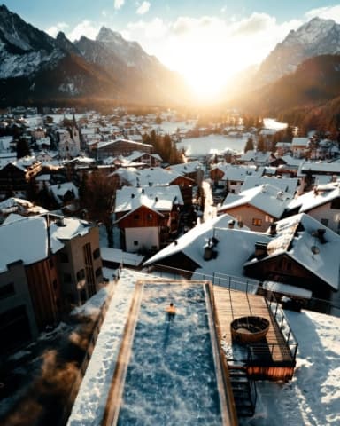 Excelsior Dolomites Resort Drone Infinity Pool Hotel South Tyrol